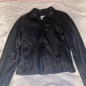 Black leather jacket
